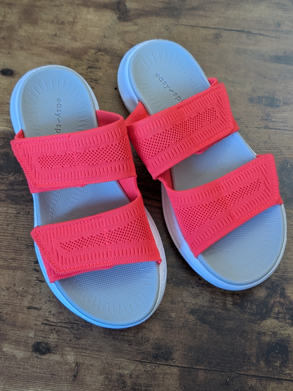 Easy Spirit Lightweight Slip-On Sandals in Bright Coral - Picture 4 of 4